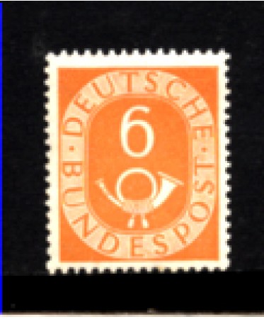 1951 - LOTTO/964B - GERMANIA FEDERALE - 6p. CORNO DI POSTA - LINGUELLATO