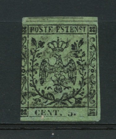 MODENA - 1852 - LOTTO/12716 - 5c. NERO SU VERDE - USATO