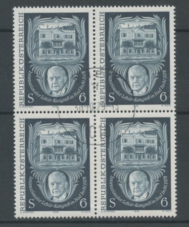 1978 - LOTTO/16397QU - AUSTRIA - FRANZ LEHAR - QUARTINA USATA