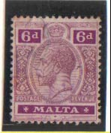 1914 - LOTTO/906 - MALTA - 6p. VIOLETTO