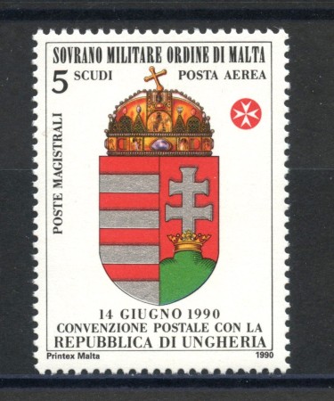 1990 - SOVRANO MILITARE DI MALTA - LOTTO/39303 - POSTA AEREA UNGHERIA - NUOVO