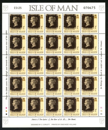 1990 - MAN - ANNIVERSARIO DEL PRIMO FRANCOBOLLO - FOGLIETTO NUOVO - LOTTO/36056