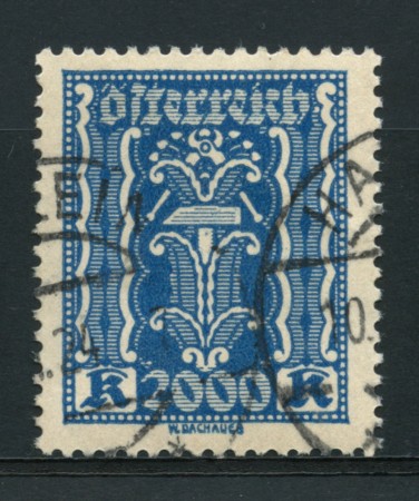 1923/24 - LOTTO/14252- AUSTRIA - 2000 Kr. AZZURRO - USATO