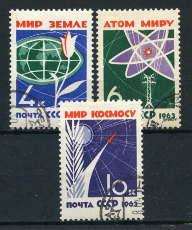 1963 - RUSSIA - DISARMO 3v. - USATI - LOTTO/26926