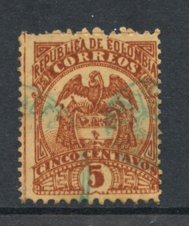 1895 - COLOMBIA - 5c. BISTRO SU PAGLIA - USATO - LOTTO/28827