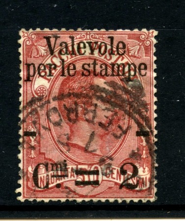 1890 - REGNO - LOTTO/43322 - 2 CENT. SU 50 CENT. VALEVOLE PER LE STAMPE - USATO