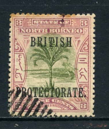 1901/12 - NORD BORNEO - 3 c. BRITISH PROTECTORATE - USATO - LOTTO/27005