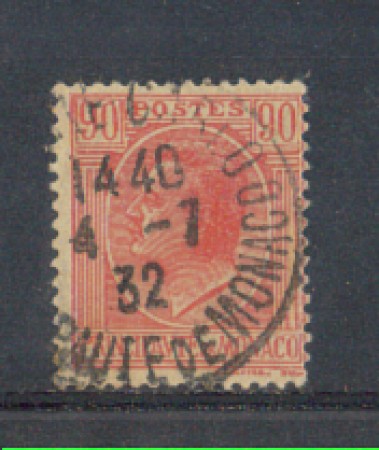 1924 - LOTTO/8524U - MONACO - 90c. ROSA SU PAGLIA - USATO