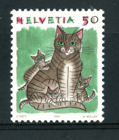 1990 - LOTTO/23564 - SVIZZERA - 50c. ANIMALI GATTI - NUOVO