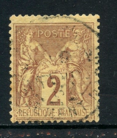 1877 - FRANCIA - 2 c. BRUNO ROSSO - USATO - LOTTO/27068