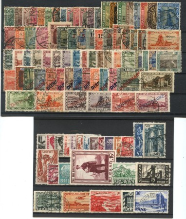 1920/1947 - SARRE TEDESCO E FRANCESE -  LOTTO/42861 - INSIEME DI 100 FRANCOBOLLI USATI  e/o LINGUELLATI DIFFERENTI