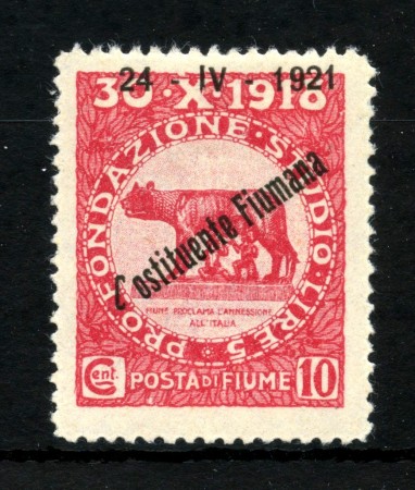 1921 - FIUME - LOTTO/47671 - 10 CENT. ROSSO COSTITUENTE FIUMANA - LINGUELLATO