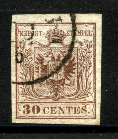 1853 - LOMBARDO VENETO - LOTTO/40982 - 30 CENT. BRUNO  II° TIPO - USATO