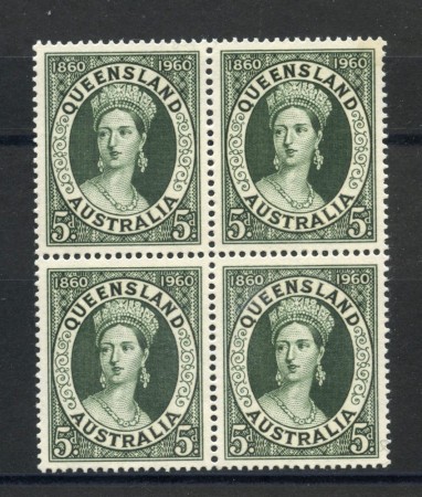 1960 - AUSTRALIA - LOTTO/38952 - CENTENARIO FRANCOBOLLI QUEENSLAND - NUOVI QUARTINA