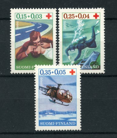 1966 - LOTTO/17529 - FINLANDIA - PRO CROCE ROSSA 3v. - NUOVI