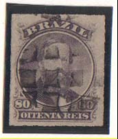 1876 - LOTTO/3036 - BRASILE - 80r. VIOLETTO/NERO
