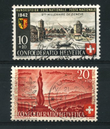 1942 - LOTTO/15272 - SVIZZERA - PRO PATRIA 2v. - USATI
