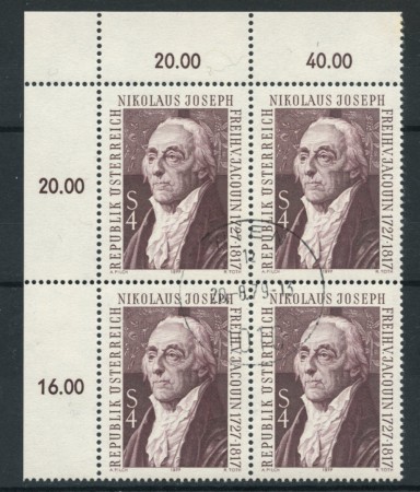 1977 - LOTTO/16387QU - AUSTRIA - N.J.F. JACOUIN - QUARTINA USATA