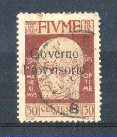 1921 - LOTTO/FIU139U - FIUME - 30c. BRUNO ROSSO USATO