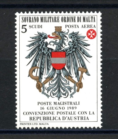 1989 - SOVRANO MILITARE DI MALTA - LOTTO/39301 - POSTA AEREA AUSTRIA - NUOVO