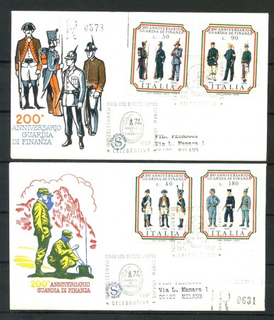 1974 - REPUBBLICA - GUARDIA DI FINANZA - 2 FDC FILAGRANO VIAGGIATE - LOTTO/27437