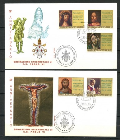 1970 - VATICANO - 50° ORDINAZIONE DI PAOLO VI° - 2 BUSTE FDC ROMA - LOTTO/27615