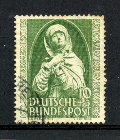 1952 - GERMANIA - LOTTO/43251 - 10+5p. MUSEO DI NORIMBERGA - USATO