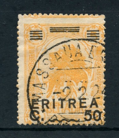 1922 - ERITREA - 50cent. su 5a. GIALLO ARANCIO - USATO - LOTTO/26467