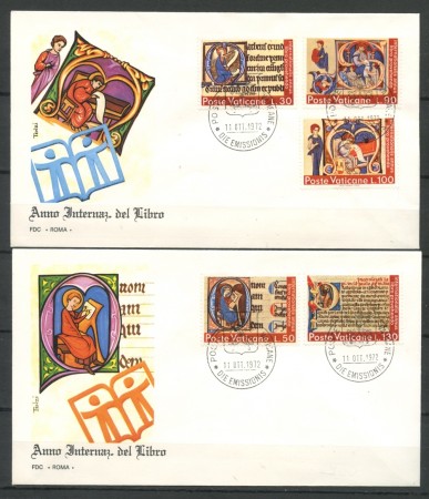 1972 - VATICANO - ANNO DEL LIBRO - 2 BUSTE FDC ROMA - LOTTO/27598