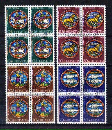 1968 - LOTTO/LBF2867 - SVIZZERA - PRO PATRIA QUARTINE - USATE FDC
