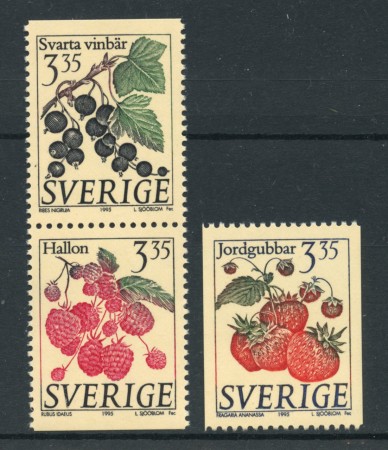 1995 - LOTTO/19448 - SVEZIA - BACCHE E FRUTTA 3V. - nuovi