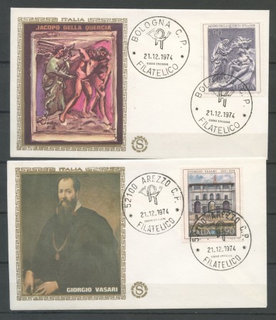 1974 - REPUBBLICA - ARTE ITALIANA - 2 BUSTE FDC FILAGRANO - LOTTO/27473