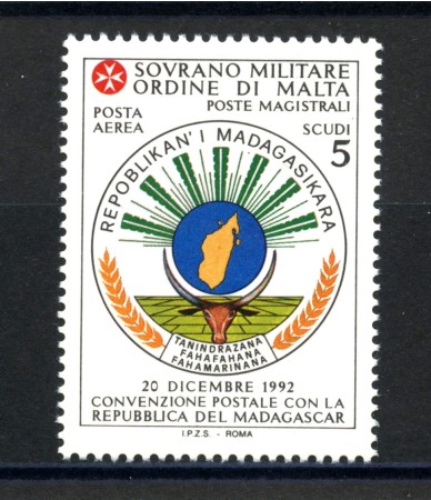 1994 - SOVRANO MILITARE DI MALTA - LOTTO/39297 - POSTA AEREA MADAGASCAR - NUOVO