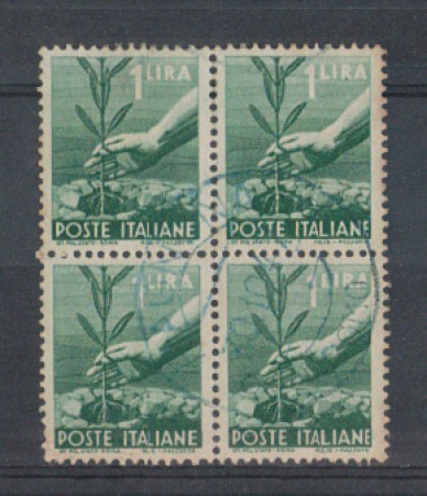 1945 - LOTTO/5991UQ - REPUBBLICA - 1 LIRA DEMOCRATICA QUARTINA U
