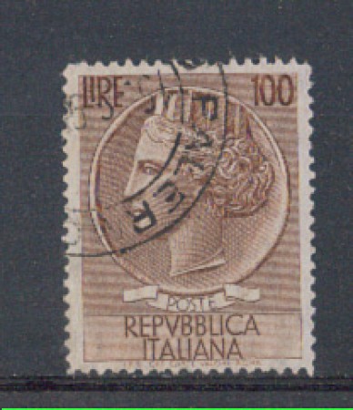 1955 - LOTTO/6288U - REPUBBLICA - 100 L. SIRACUSANA USATO
