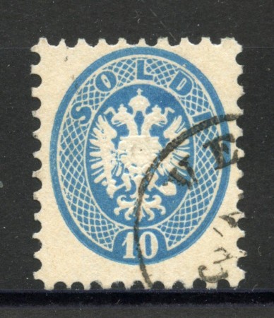 1864 - LOMBARDO VENETO - LOTTO/40996 - 10 SOLDI  AZZURRO - USATO