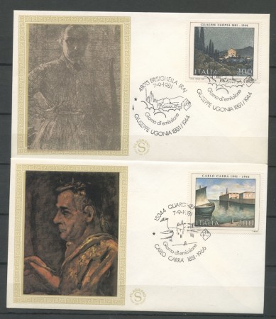 1981 - REPUBBLICA - ARTE ITALIANA - 2 BUSTE FDC FILAGRANO - LOTTO/27351
