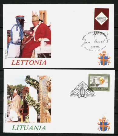 1993 - LOTTO/38637 - VIAGGIO DI PAPA G.PAOLO II° IN LITUANIA E LETTONIA - 10 BUSTE