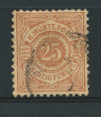 WURTTEMBERG - 1875 - LOTTO/13895 -  25p. BRUNO GIALLO - USATO