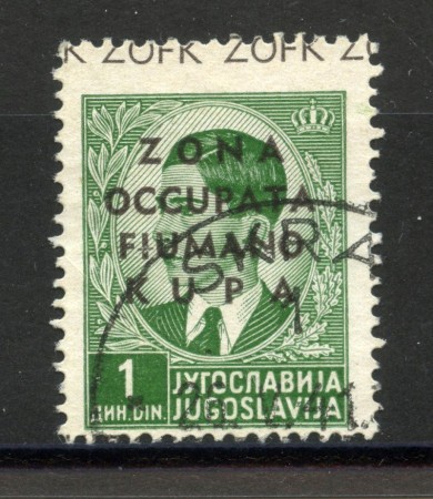 1941 - ZONA FIUMANO KUPA - LOTTO/39808 - 1d. VERDE - USATO