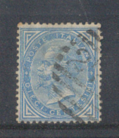 1877 - LOTTO/REG27U - REGNO - 10c. AZZURRO - USATO