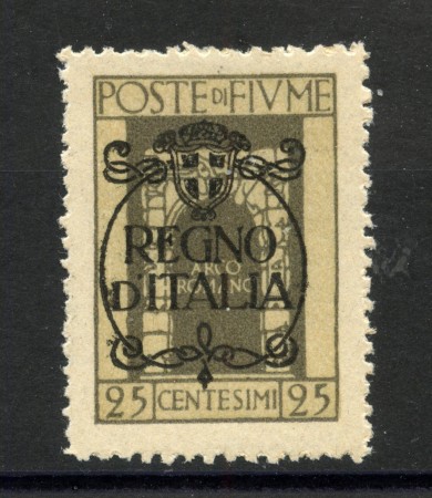 1924 - FIUME - LOTTO/42327 - 25 CENTESIMI SOPRASTAMPATO REGNO D'ITALIA - LINGUELLATO