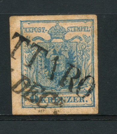 1850 - LOTTO/14102 - AUSTRIA - 9 Kr. AZZURRO - USATO