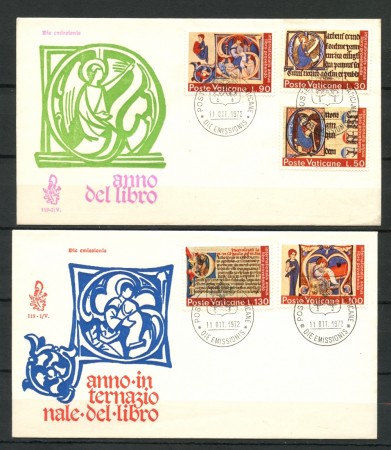 1972 - VATICANO - ANNO DEL LIBRO - 2 BUSTE FDC VENEZIA - LOTTO/27599