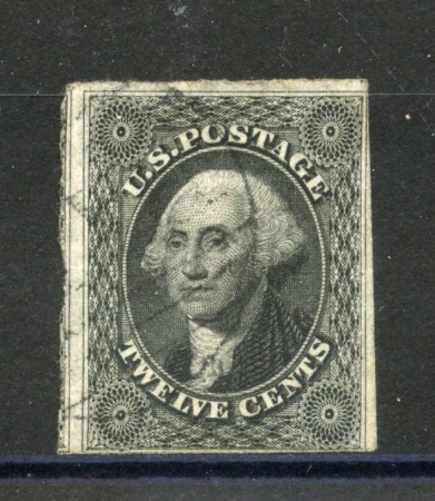1851/56 - STATI UNITI - LOTTO/40797 - 12 Cent. NERO  G.WASHINGTON - USATO