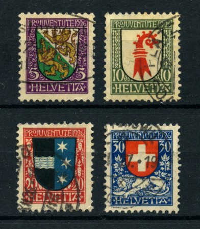 1926 - LOTTO/22261 - SVIZZERA - PRO JUVENTUTE 4v. - USATI