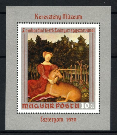 1970 - UNGHERIA - LA DAMA E  L'UNICORNO - FOGLIETTO NUOVO - LOTTO/32710