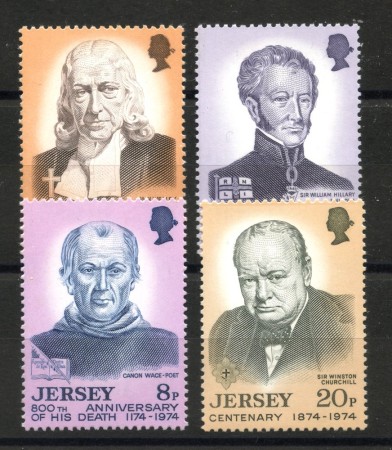 1974 - JERSEY - LOTTO/40884 - PERSONAGGI FAMOSI 4v. - NUOVi