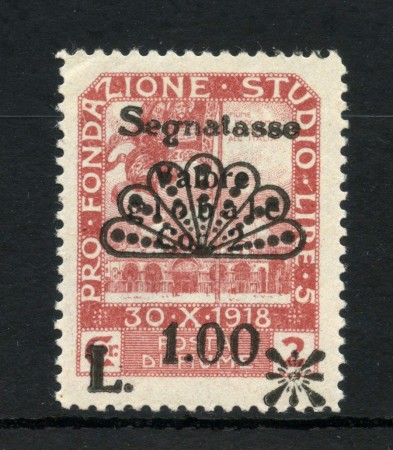 1921 - FIUME - LOTTO/47674 - 1 LIRA SU 2 CENT. ROSA SEGNATASSE - NUOVO 