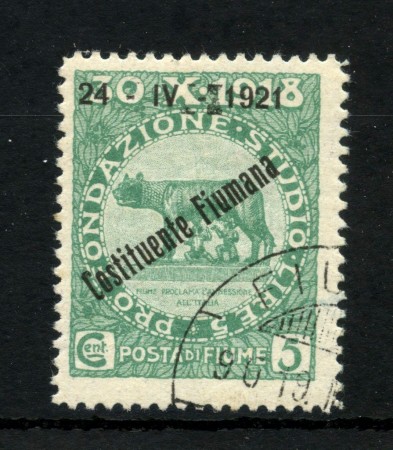 1921 - FIUME - LOTTO/47670 - 5 CENT. VERDE COSTITUENTE FIUMANA - USATO